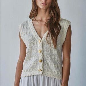 Bytogether Cream crochet vest